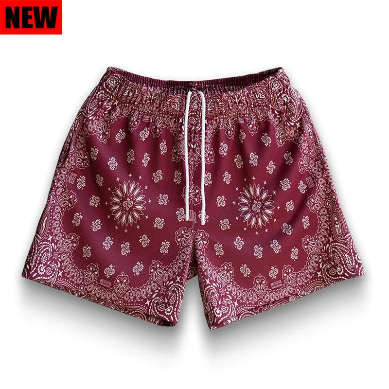 2024 New summer men shorts men and women's fashion beach seaside casual pants mesh sports quick-drying quarter pants