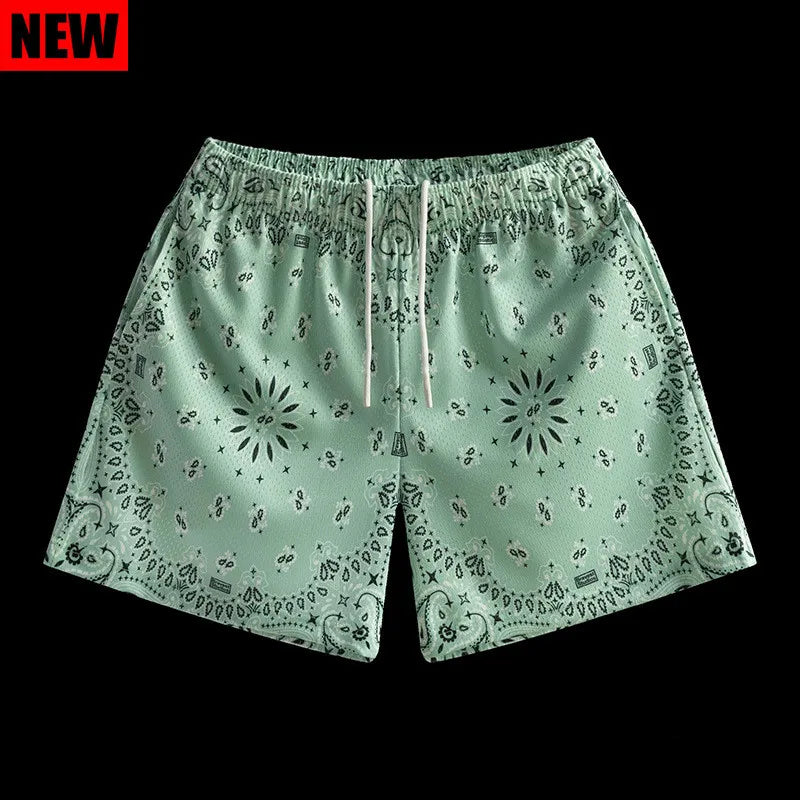 2024 New summer men shorts men and women's fashion beach seaside casual pants mesh sports quick-drying quarter pants