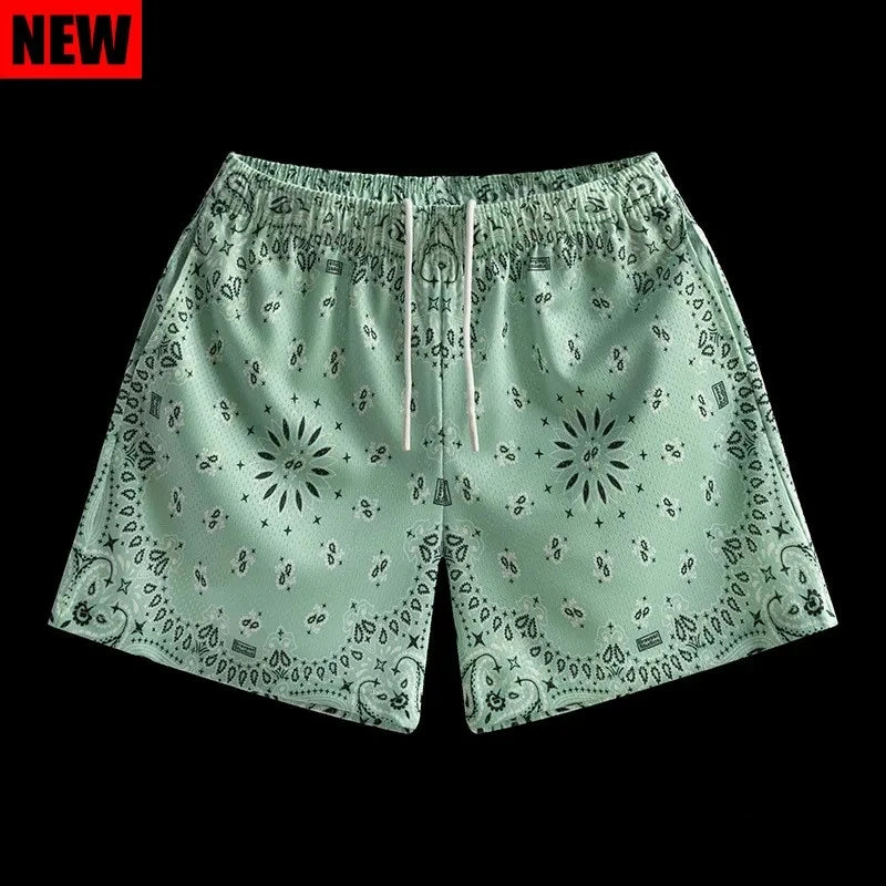 2024 New summer men shorts men and women's fashion beach seaside casual pants mesh sports quick-drying quarter pants